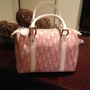 Authentic Dior pink logo Boston Bag