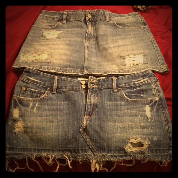 American Eagle & Hollister jean skirts