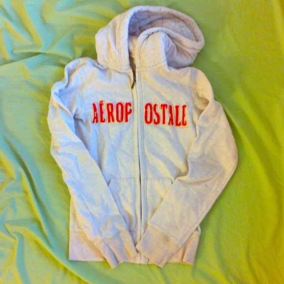 Cream Aeropostale Zip Up Hoodie
