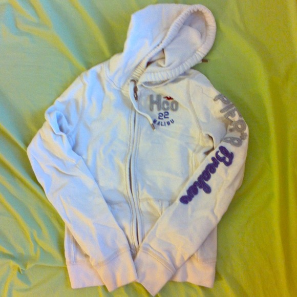 Hollister Cream Zip Up Hoodie