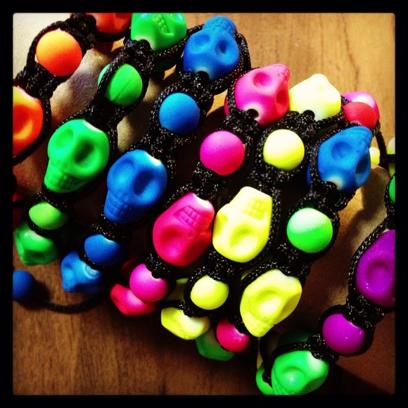Neon skull bracelet 3 for $10