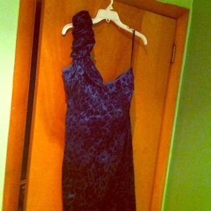 Blue & black animal print dress