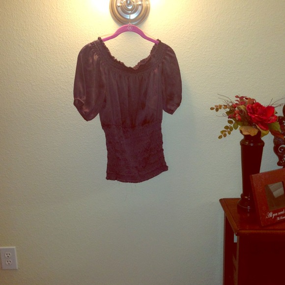 Charcoal silk top