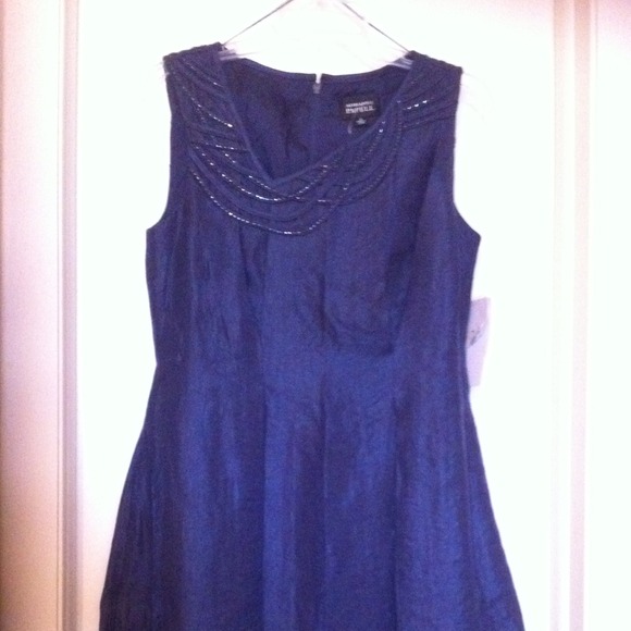 Adriana Papell blue formal silk dress