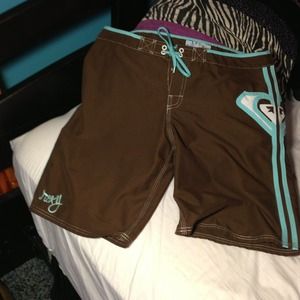 Brown and baby blue roxy board shorts!