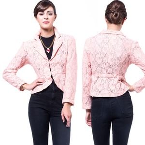 Button Waisted Jacket in Mellow Rose