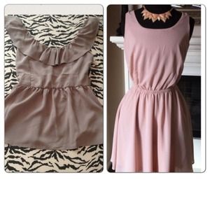 ❌SOLD❌BUNDLE!!! Small Pink Dress & Small Taupe Top