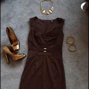 Very classy pencil dress. Dark brown