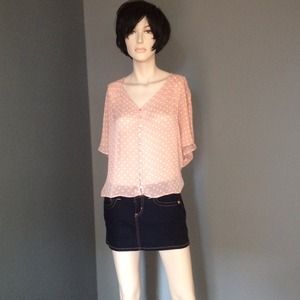 *Bundled*Pink and white polka dot top
