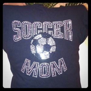 Black Soccer Mom bling t-shirt