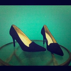 Nine West Black heels and sheer button down