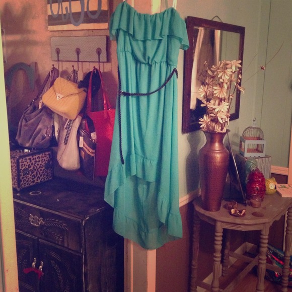 Brand new hi lo chiffon teal dress