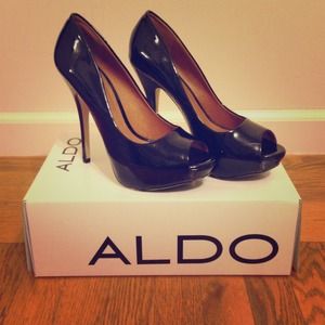 Black peep toe pumps (ALDO)