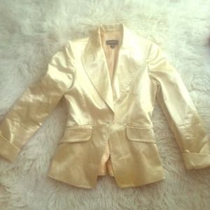 BEBE fitted gold statement jacket