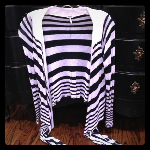 Splendid striped draped wrap sweater