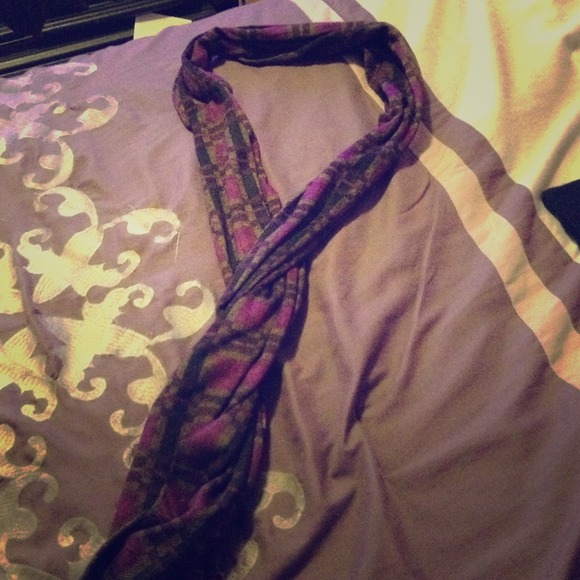 Purple plaid scarf