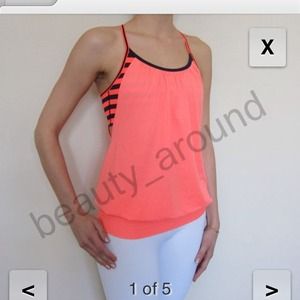 Lulu Lemon Orange and Navy Tank 10