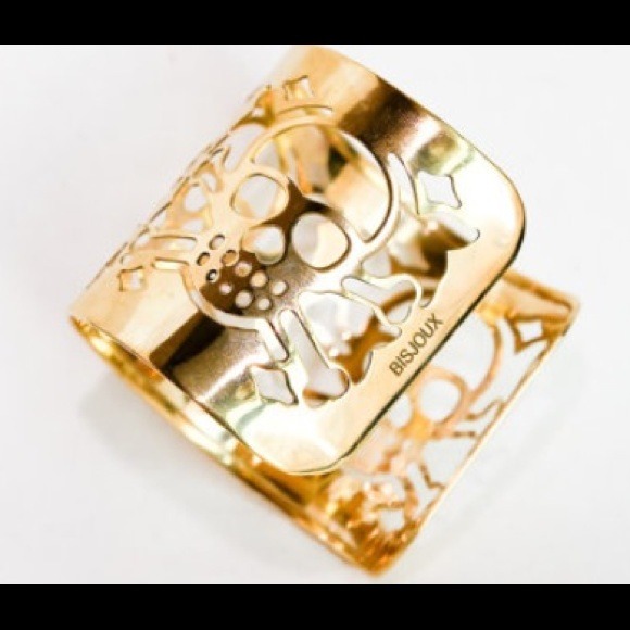 BISJOUX Solid Brass Skull Adjustable Cuff✨💫💀 - Picture 3 of 4