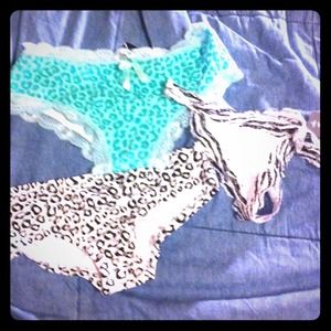 3 animal print pairs of panties