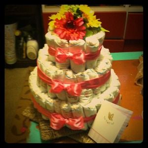 💕Just Sharing💕👶Baby Girl Diaper Cake🎂