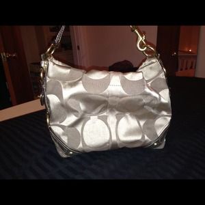 gold coach bag