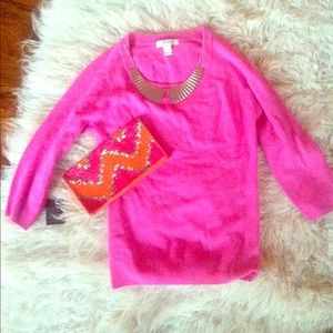 FOREVER 21 bright pink neon knit sweater