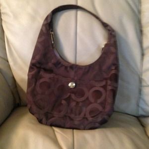 Coach brown canvas tote