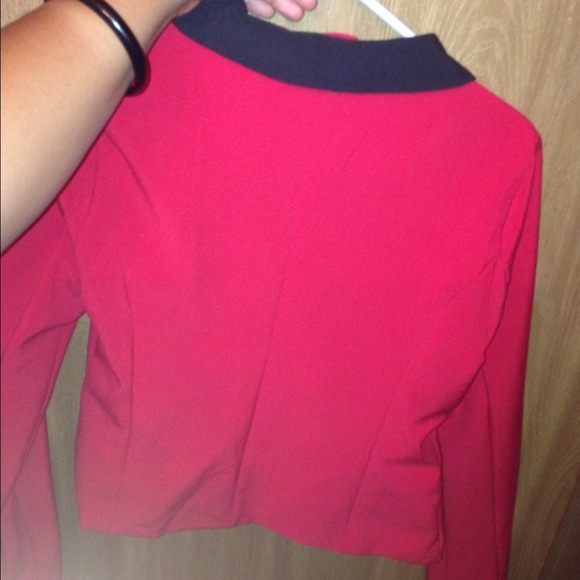 Red blazer with cheetah lining - Picture 2 of 2