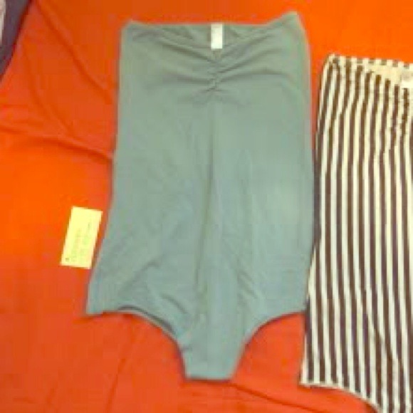 American apparel strapless ruched bodysuit MEDIUM