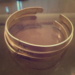 Three Piece Engraved Cuff Bracelets