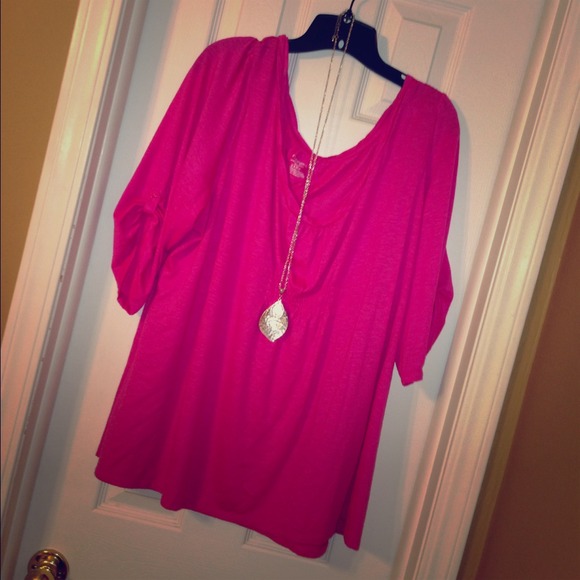SOLD Lane Bryant 26/28 3/4 sleeve Pink shirt