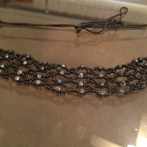❌SOLD❌Black Beaded Choker Necklace