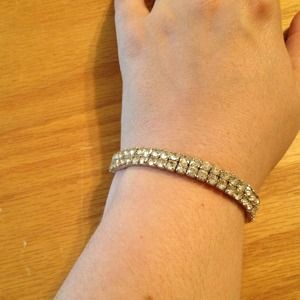 CZ stretch cuff bracelet