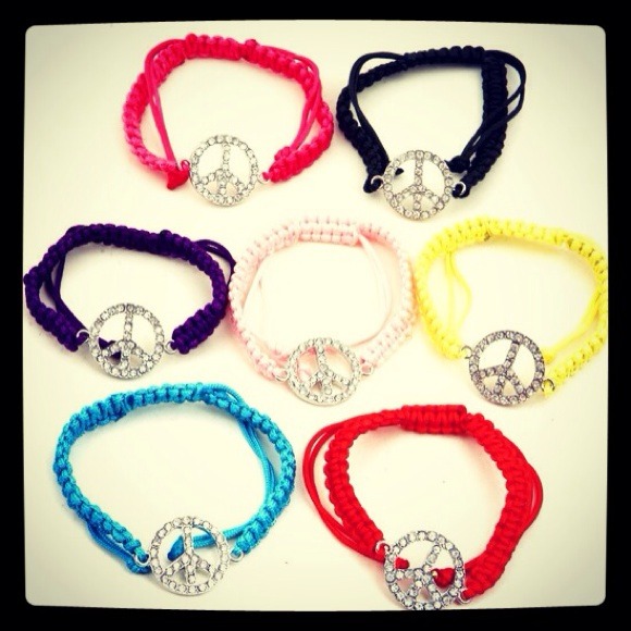 Peace sign bracelets 3 for $10