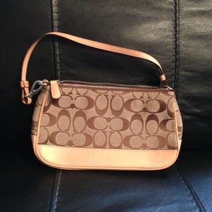 Coach evening purse - beige leather trim