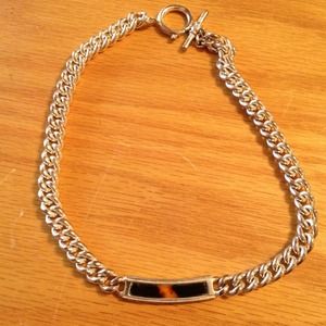 Black and orange toggle necklace