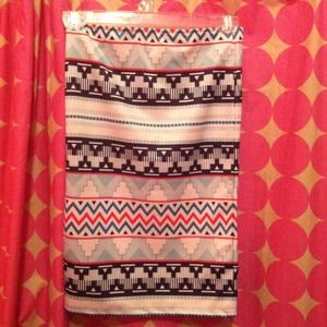 A line Aztec print skirt