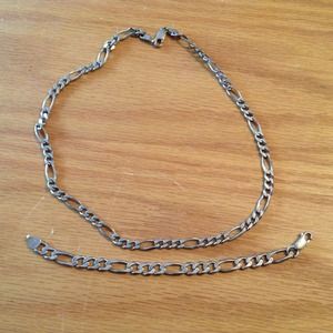 SS figaro chain and bracelet