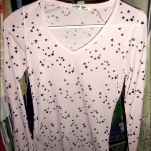 Light Pink Stars Long-Sleeve Top💕