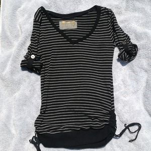 Black and grey striped top