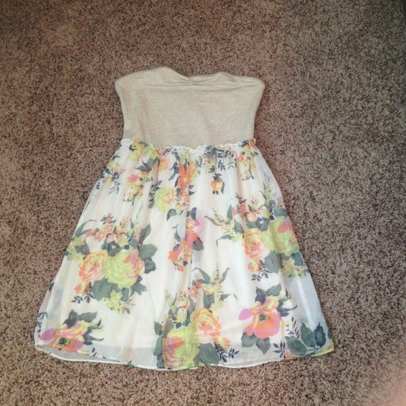 Urban Outfitters tan tube top/floral dress
