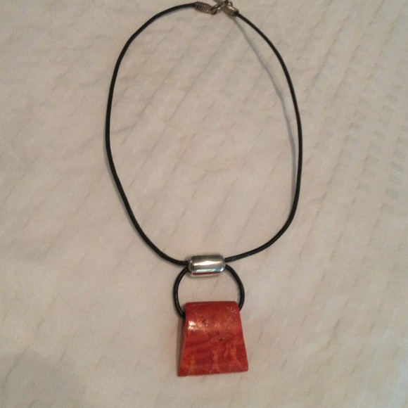 Orange sponge coral Silpada necklace