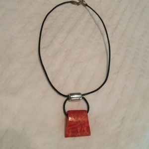 Orange sponge coral Silpada necklace