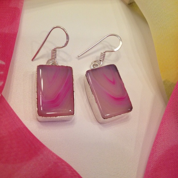 💖💖Pink Agate dangle earrings 💖💖