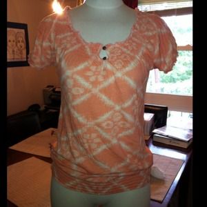 Peach peasant Lucky Brand top