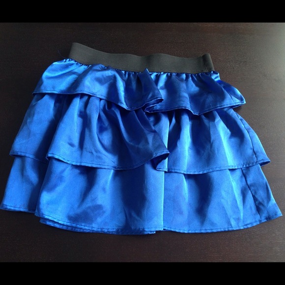 Blue Satin Skirt