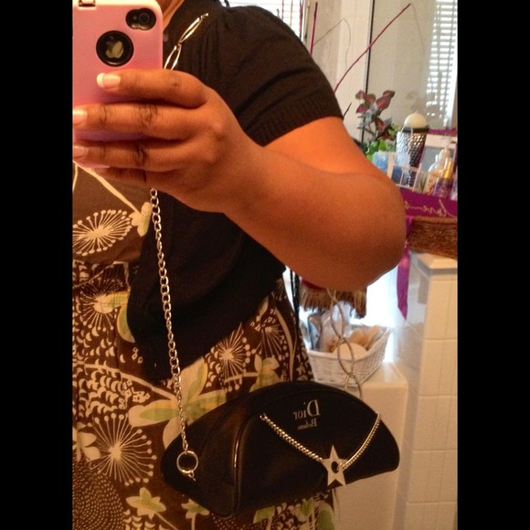 Authentic Blk Satin Dior Parfums Silver Chain Bag - Picture 4 of 4