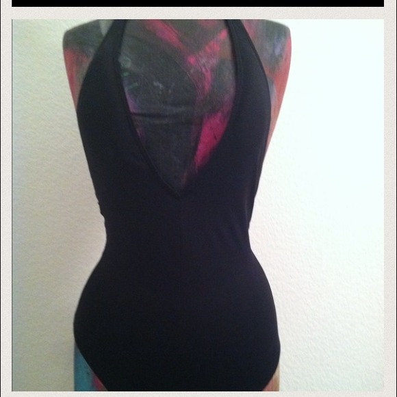 Black one piece bathing suit