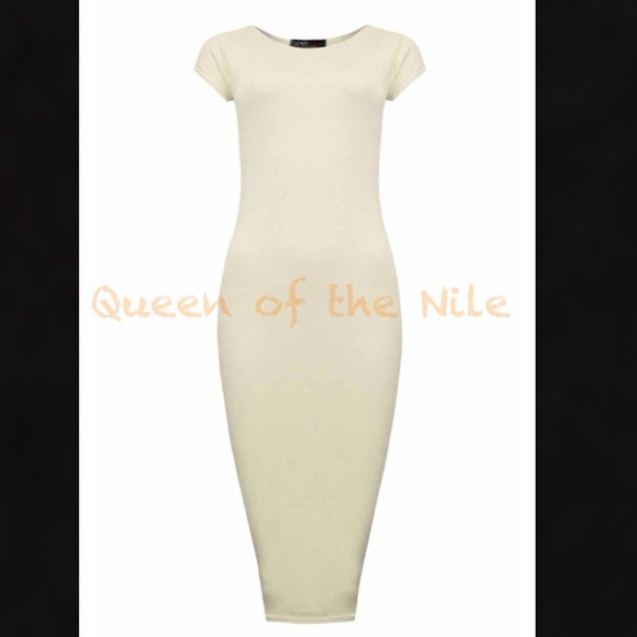✨SOLD✨"Basic" Midi Dress - Cream - L/XL