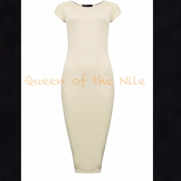 ✨Not available✨ "Basic" Midi Dress - Cream - S/M